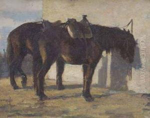 Cavallo Oil Painting by Eugenio Cecconi