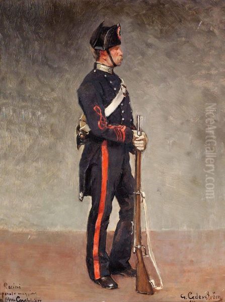 Pacini Caporale Maggiore Dei Reola Carabiniere Oil Painting by Gustaf Olaf Cederstrom