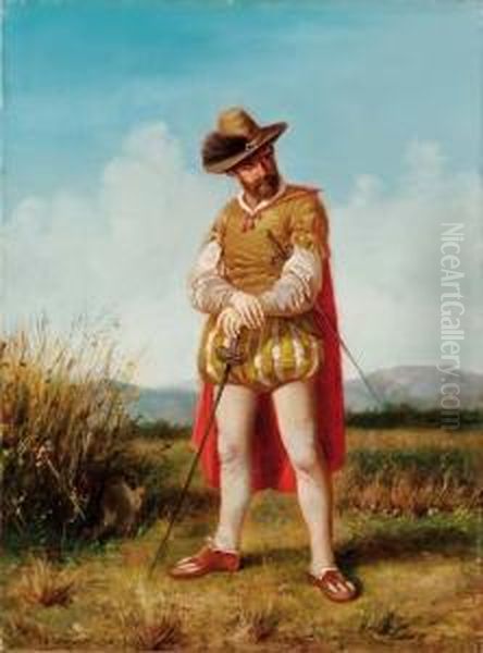 Personaggio In Costume Oil Painting by Bernardo Celentano