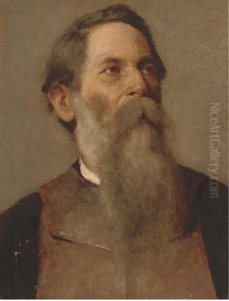 Portrait Of A Bearded Gentleman Oil Painting by Bernardo Celentano