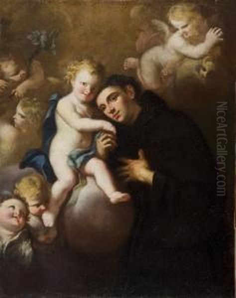 Sant'antonio Da Padova Adora Il Bambino Oil Painting by Andrea Celesti