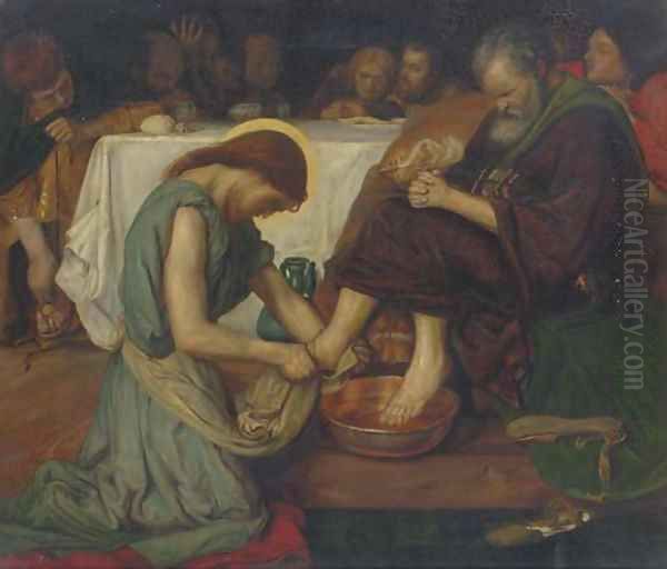 Jesus washing Peter's feet Oil Painting by Ford Madox Brown