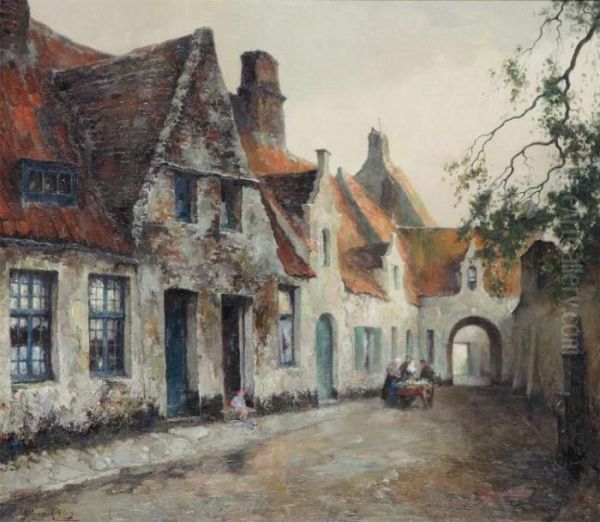 At The Beguinage Oil Painting by Julien Celos