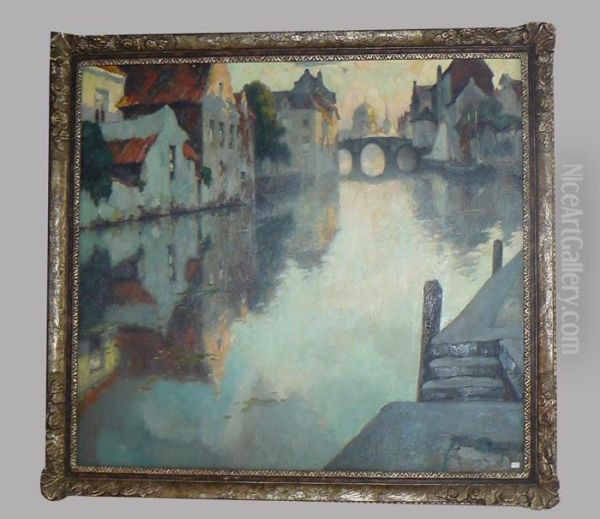 Vue De Bruges Oil Painting by Julien Celos