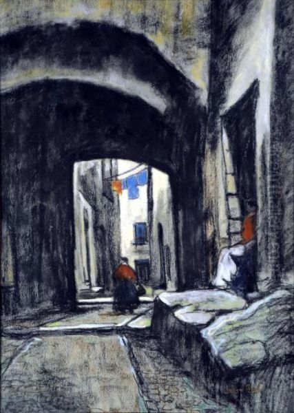 Ruelle Animee Oil Painting by Julien Celos