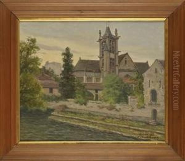 Vue De Moret-sur-loing Oil Painting by Charles Ferdinand Ceramano