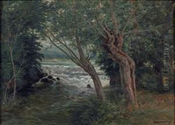 Le Torrent Oil Painting by Charles Ferdinand Ceramano