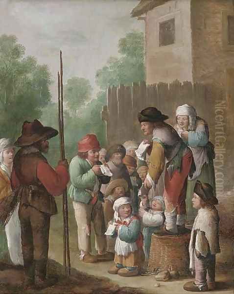 A town crier Oil Painting by Pieter de Bloot