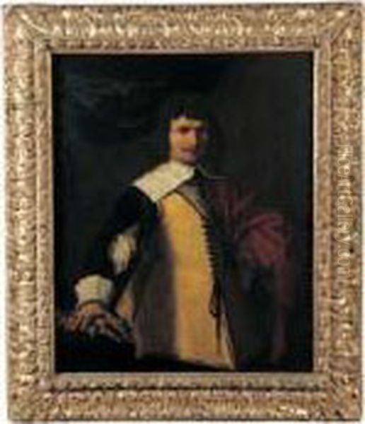 Portrait De Gentilhomme En Costume Militaire, A Mi-corps Oil Painting by Carlo Ceresa