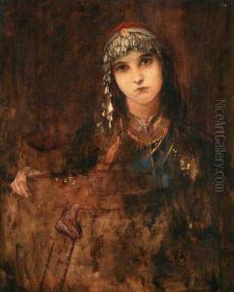 Montenegrin Woman Oil Painting by Jaroslav Cermak