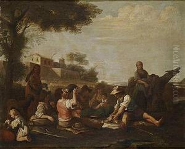 Merienda De Campesinos Oil Painting by Michelangelo Cerqouzzi