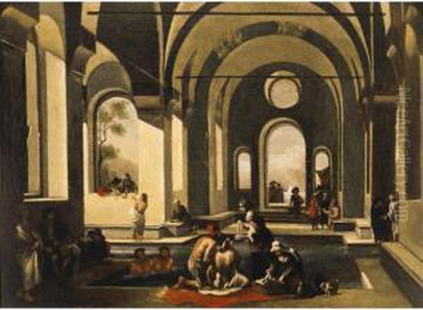 Bagni Termali Oil Painting by Michelangelo Cerqouzzi