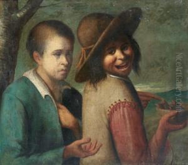 Zwei Knaben Mit Einem Vogelnest Oil Painting by Giacomo Ceruti (Il Pitocchetto)