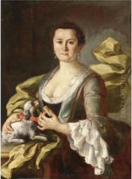 Ritratto Di Gentildonna Con Cagnolino Oil Painting by Giacomo Ceruti (Il Pitocchetto)