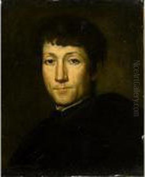 Portrait Of A Gentleman, Head And Shoulders, Wearing Black Oil Painting by Giacomo Ceruti (Il Pitocchetto)