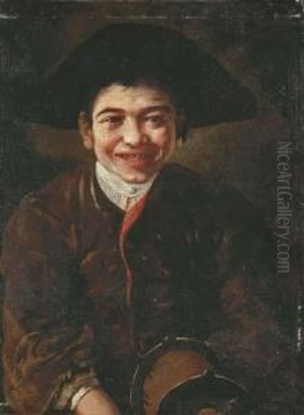 A Laughing Boy Oil Painting by Giacomo Ceruti (Il Pitocchetto)