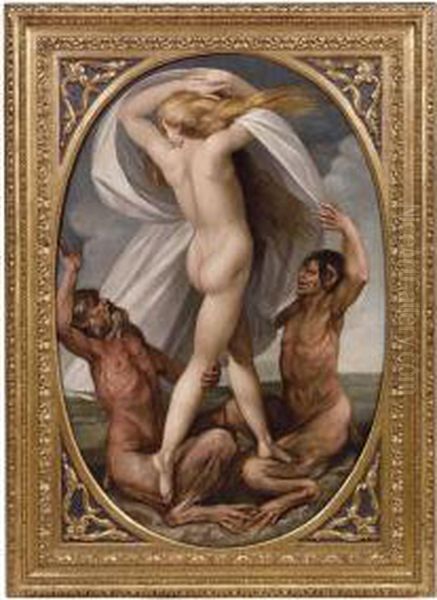 Venere Sorretta Dai Tritoni Oil Painting by Giuseppe Cesari