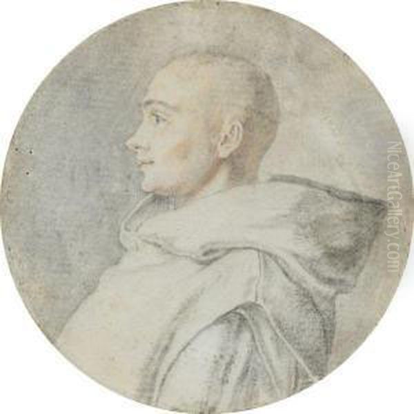 Bust Of A Monk In Profile Oil Painting by Giuseppe Cesari