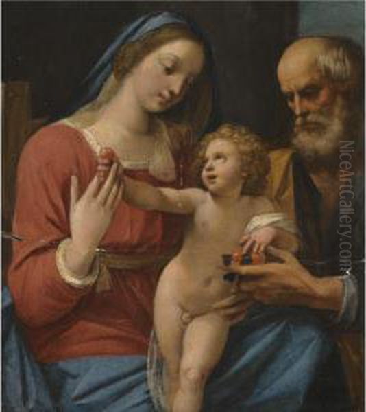 Holy Family Oil Painting by Giuseppe Cesari