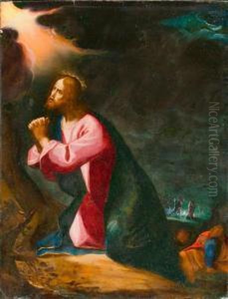 Christ On The Mount Of Olives Oil Painting by Giuseppe Cesari