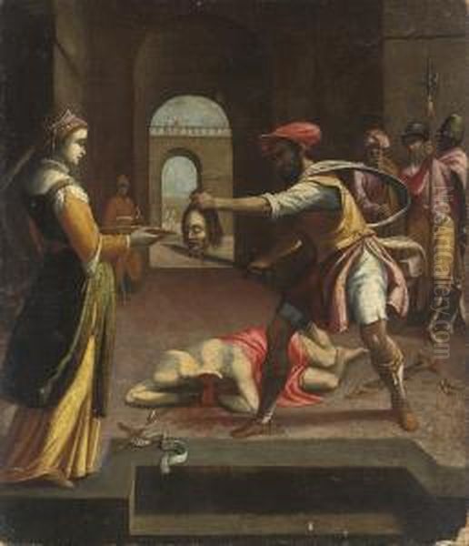 The Beheading Of Saint John The Baptist Oil Painting by Giuseppe Cesari