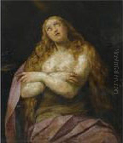 The Pentitent Magdalene Oil Painting by Giuseppe Cesari