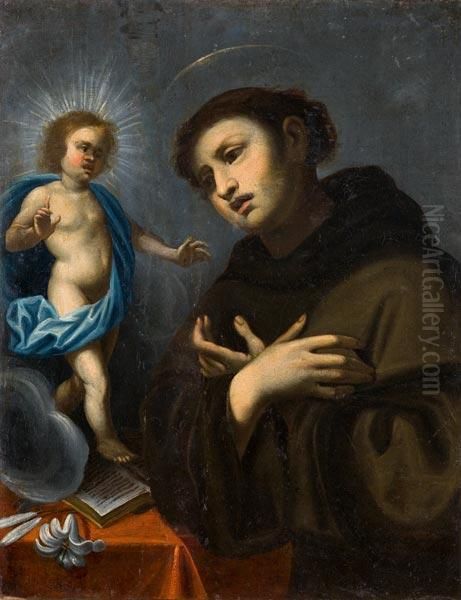 Sant'antonio Da Padova Adora Il Bambino Oil Painting by Giuseppe Cesari