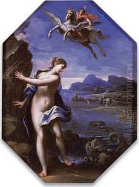 Perseo Libera Andromeda Oil Painting by Giuseppe Cesari