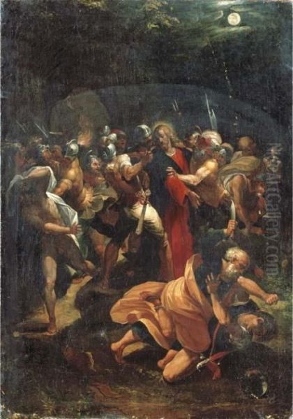 The Arrest Of Christ In The Garden Of Gethsemane Oil Painting by Giuseppe Cesari