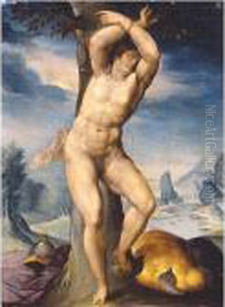 Saint Sebastian Oil Painting by Giuseppe Cesari