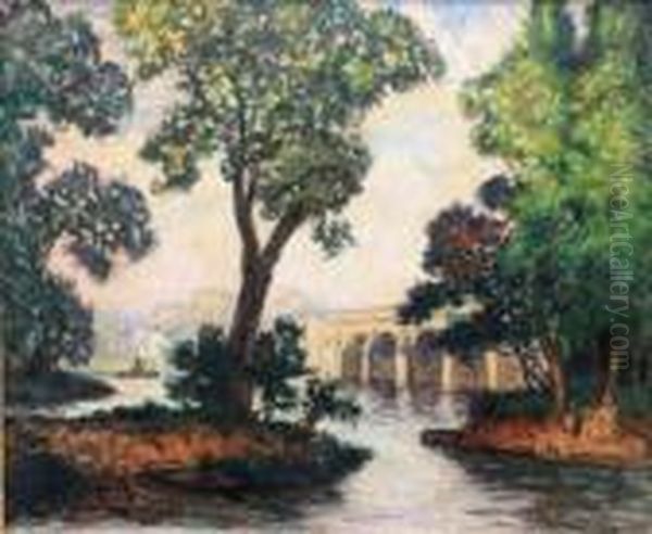 Le Pont Oil Painting by Maurice Chabas