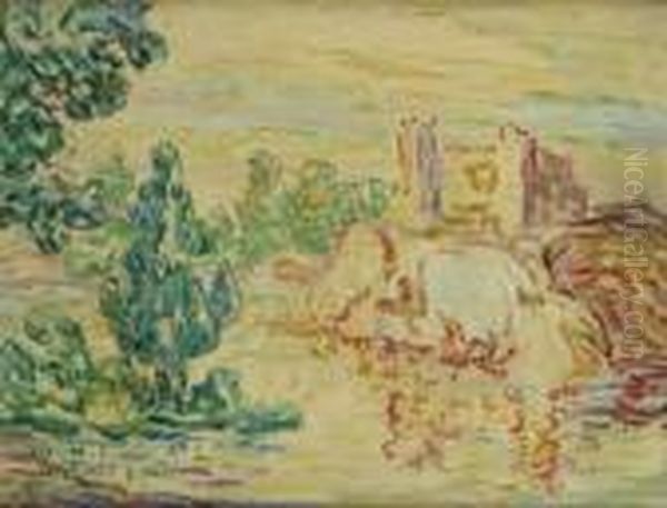 Le Chateau Sur L'eau Oil Painting by Maurice Chabas