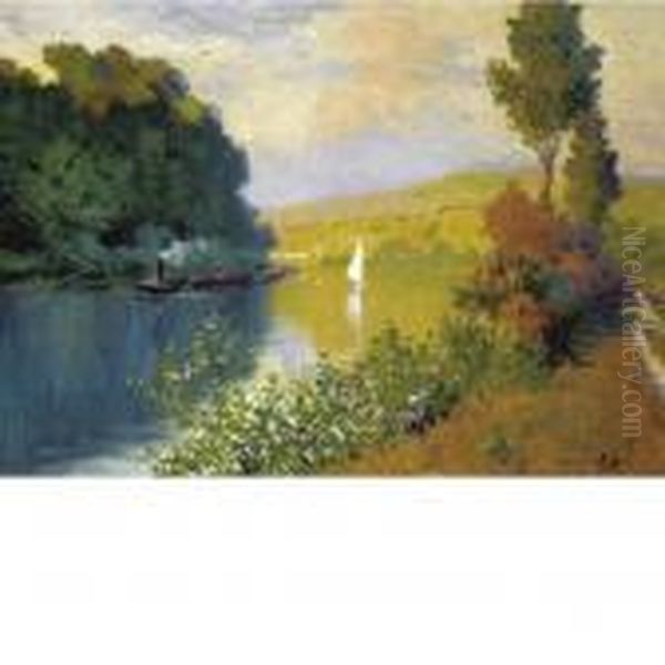 Bord De Riviere Oil Painting by Maurice Chabas