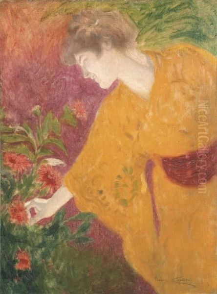 Beaute Ideale En Kimono Oil Painting by Maurice Chabas