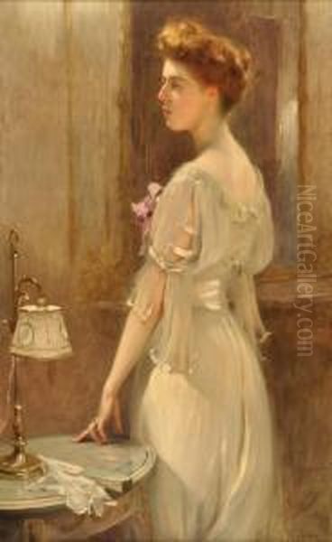 Retrato De Joven Dama De Perfil Oil Painting by Paul Chabas