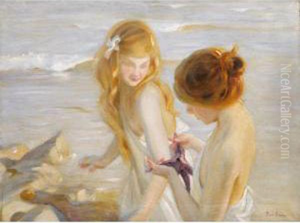 Deux Jeunes Filles A L'etoile De Mer Oil Painting by Paul Chabas