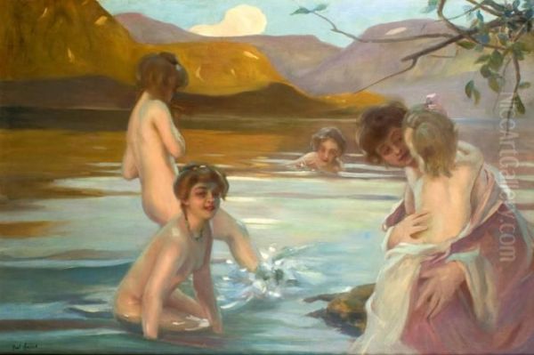 Nymphes Au Bain Oil Painting by Paul Chabas