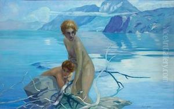 Baigneuses Au Lac D'annecy Oil Painting by Paul Chabas