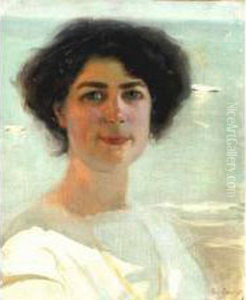 Portrait De Femme Oil Painting by Paul Chabas