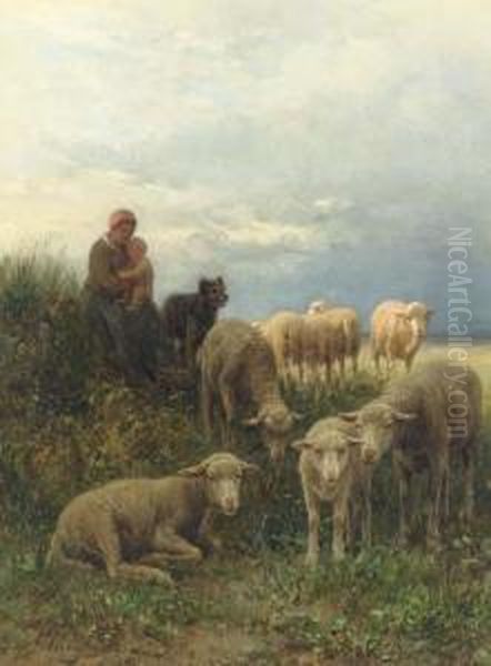 Tending The Sheep by Jean-Ferdinand Chaigneau