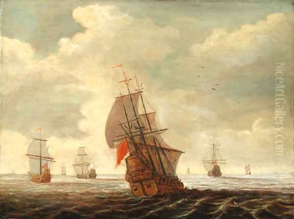 Dutch shipping Oil Painting by Pieter Bout