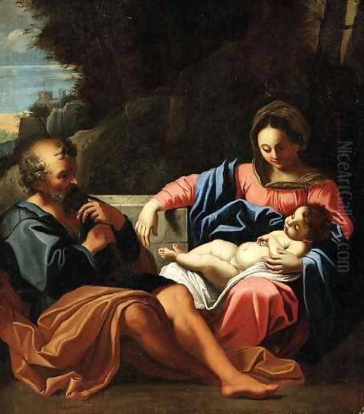 The Rest on the Flight into Egypt Oil Painting by Sisto Badaloccio