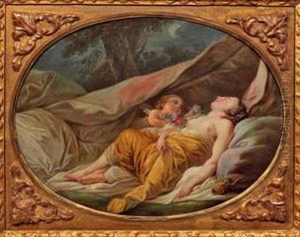 Venus Endormie Oil Painting by Charles Michel-Ange Challe