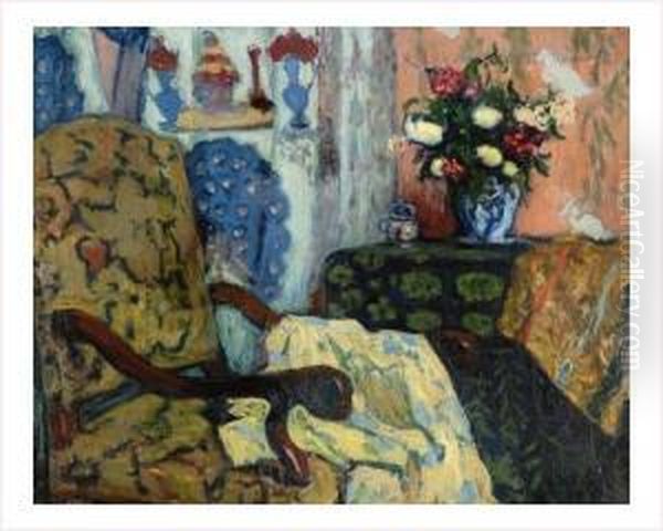 Interieur A L'atelier De La Villa Des Arts A Paris Oil Painting by Jean Laurent Challie