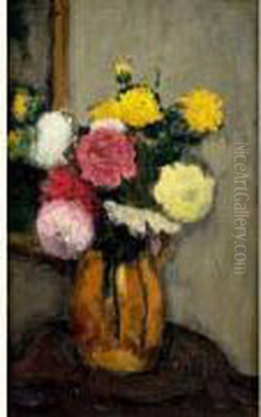 Bouquet De Fleurs Oil Painting by Jean Laurent Challie