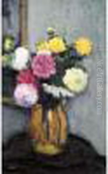 Bouquet Au Vase Jaune Oil Painting by Jean Laurent Challie