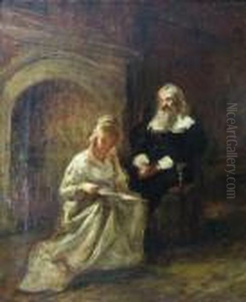 Study For Sunday Morning Lesson Oil Painting by George-Paul Chalmers