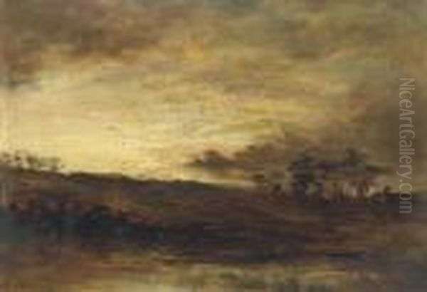 Sunset Oil Painting by George-Paul Chalmers