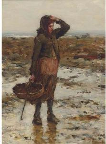 The Mussel Gatherer Oil Painting by Hector Chalmers