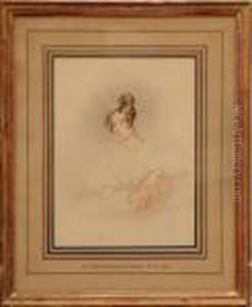 Two Portraits Of Woman Oil Painting by Alfred-Edward Chalon